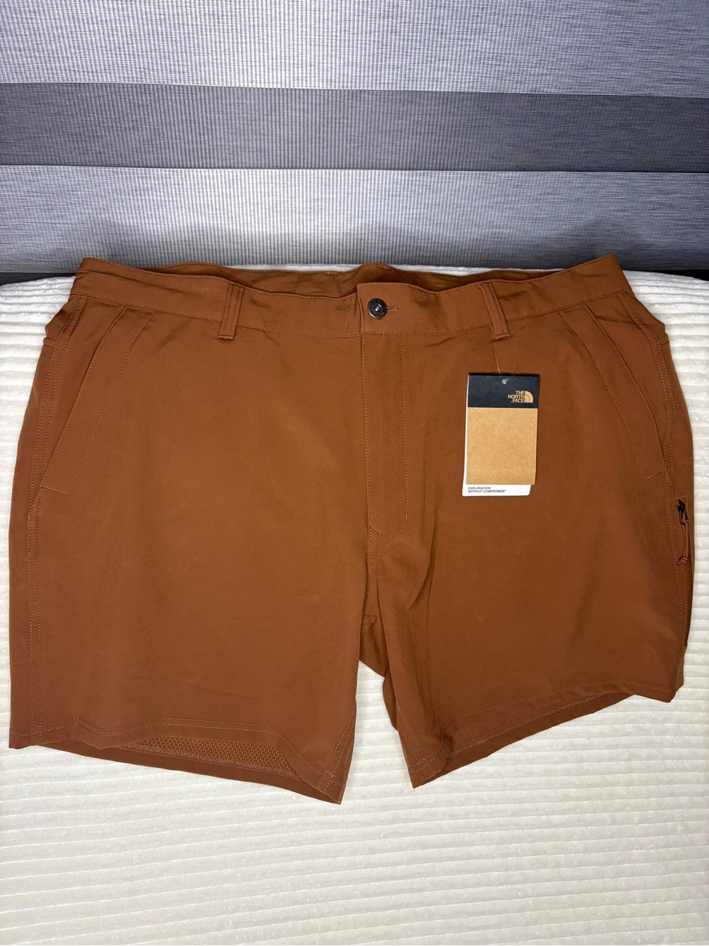 The North Face Men 40 Rolling Sun Packable Shorts Brown Rust FlashDry Hike NWT